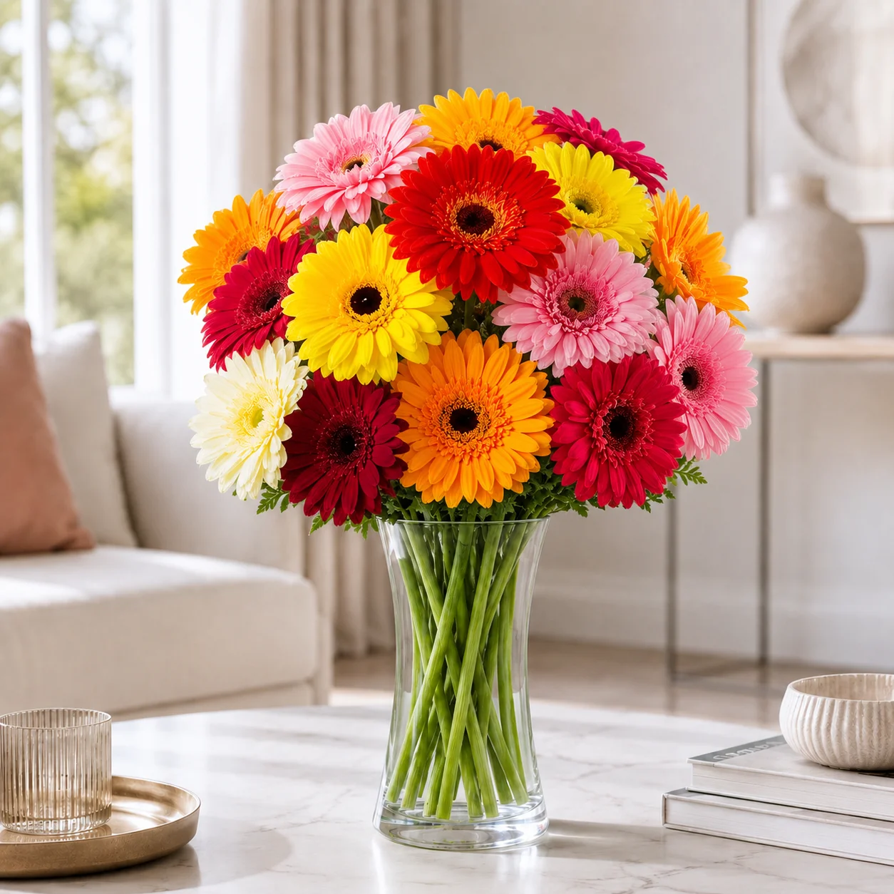 Mixed Gerbera Daisies Bouquet view 4