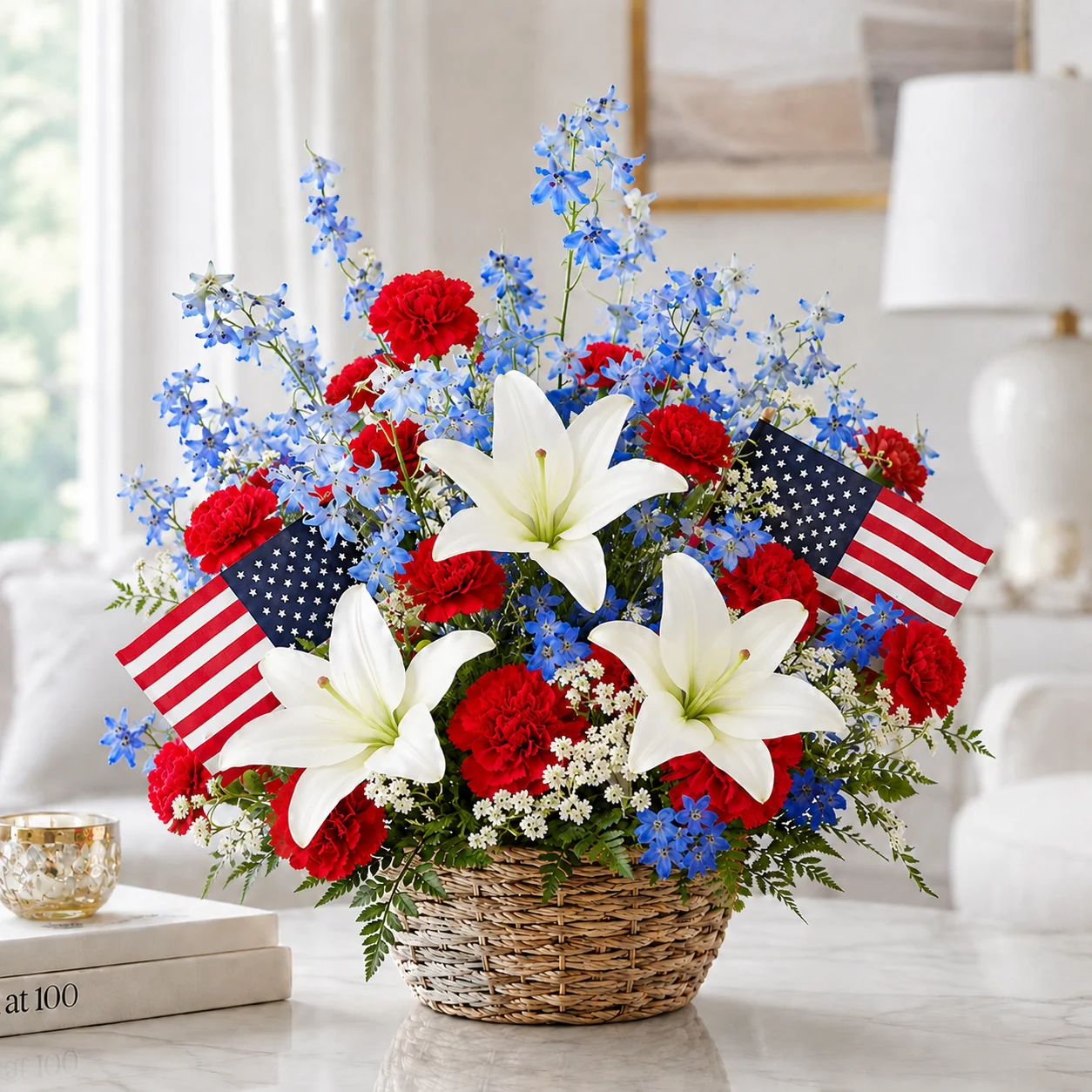 Patriotic Gifts - American Glory Flower Basket 5