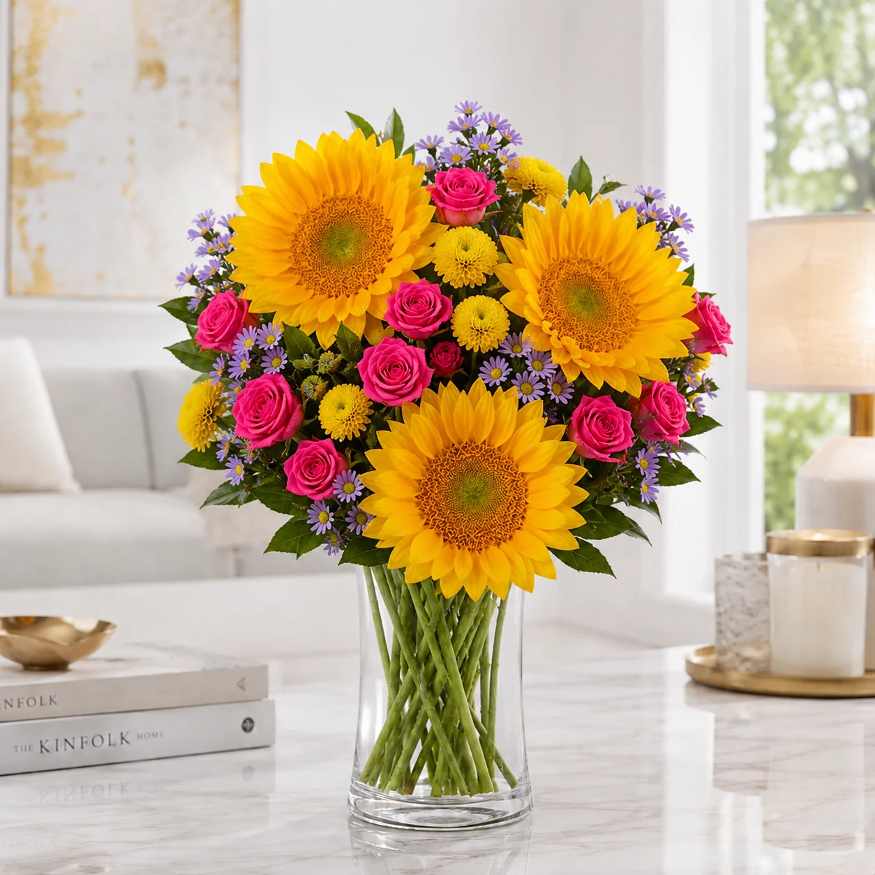 Sunflower and Spray Roses Bouquet 2