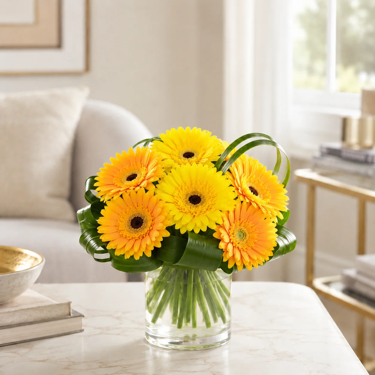 Yellow Gerbera Bouquet view 2