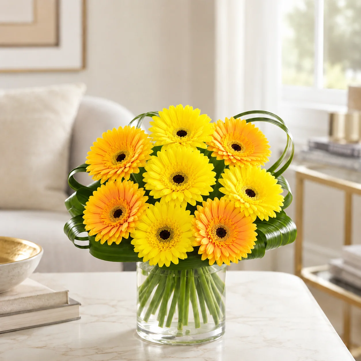 Yellow Gerbera Bouquet view 3