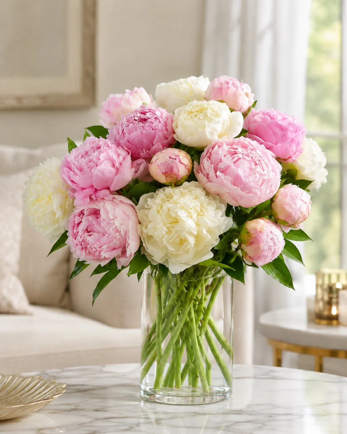 Mixed Peonies in Vase 4
