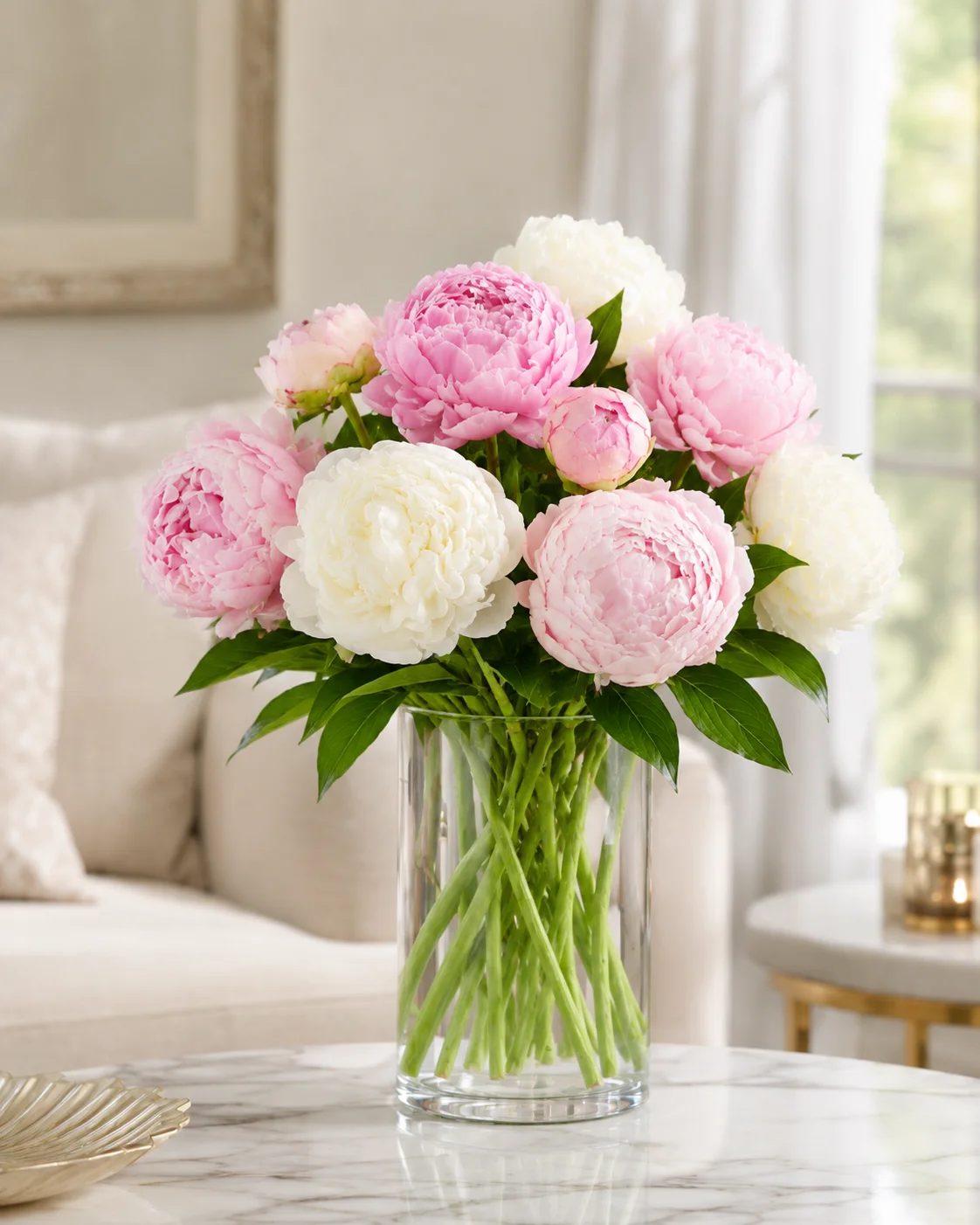 Mixed Peonies in Vase 2