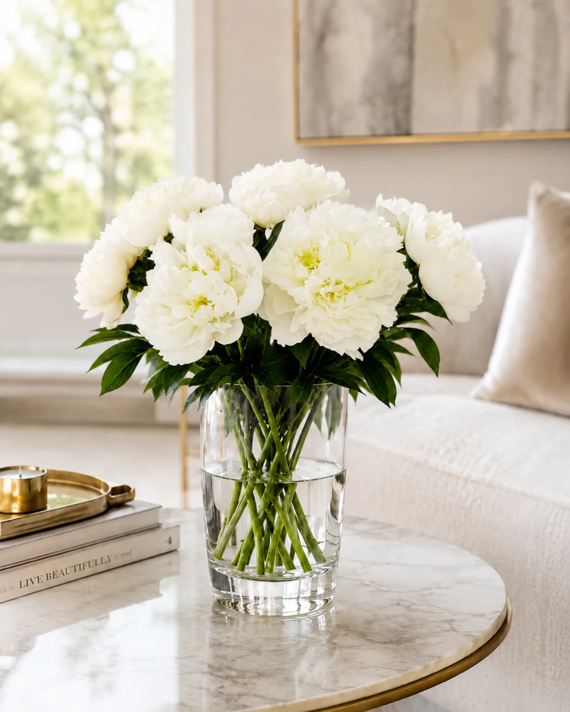 White Peonies in Vase 2
