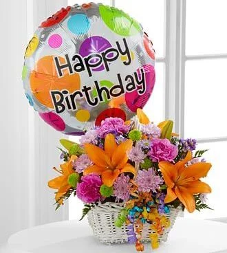 Lily and Carnation Birthday Basket