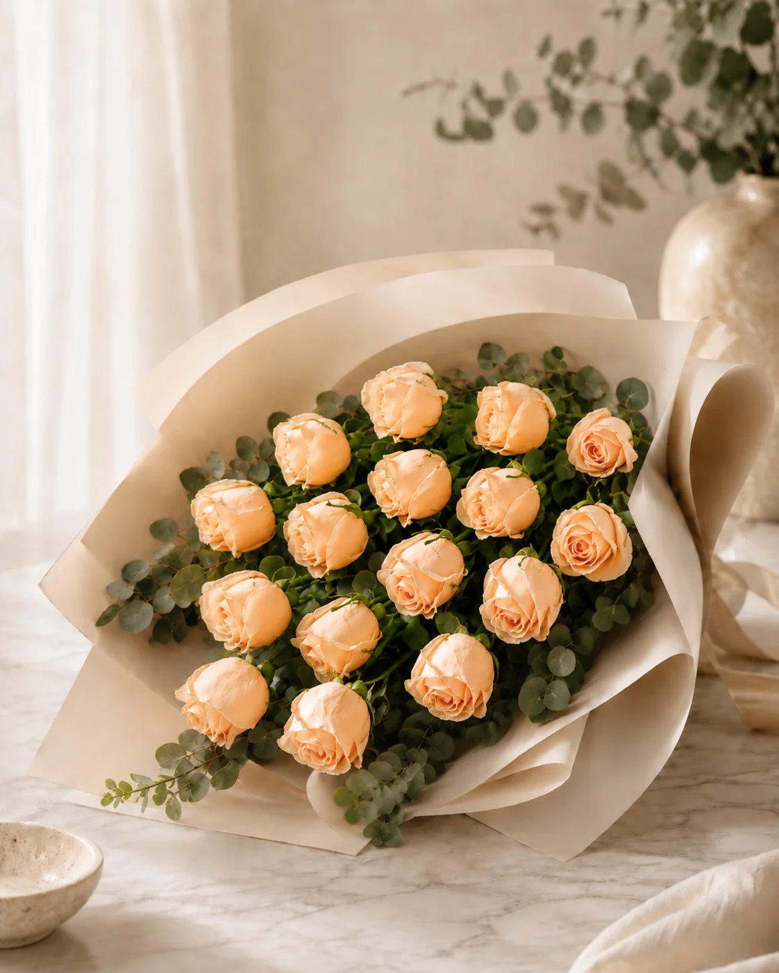 12 Premium Long Stem Pink Roses Bouquet view 4