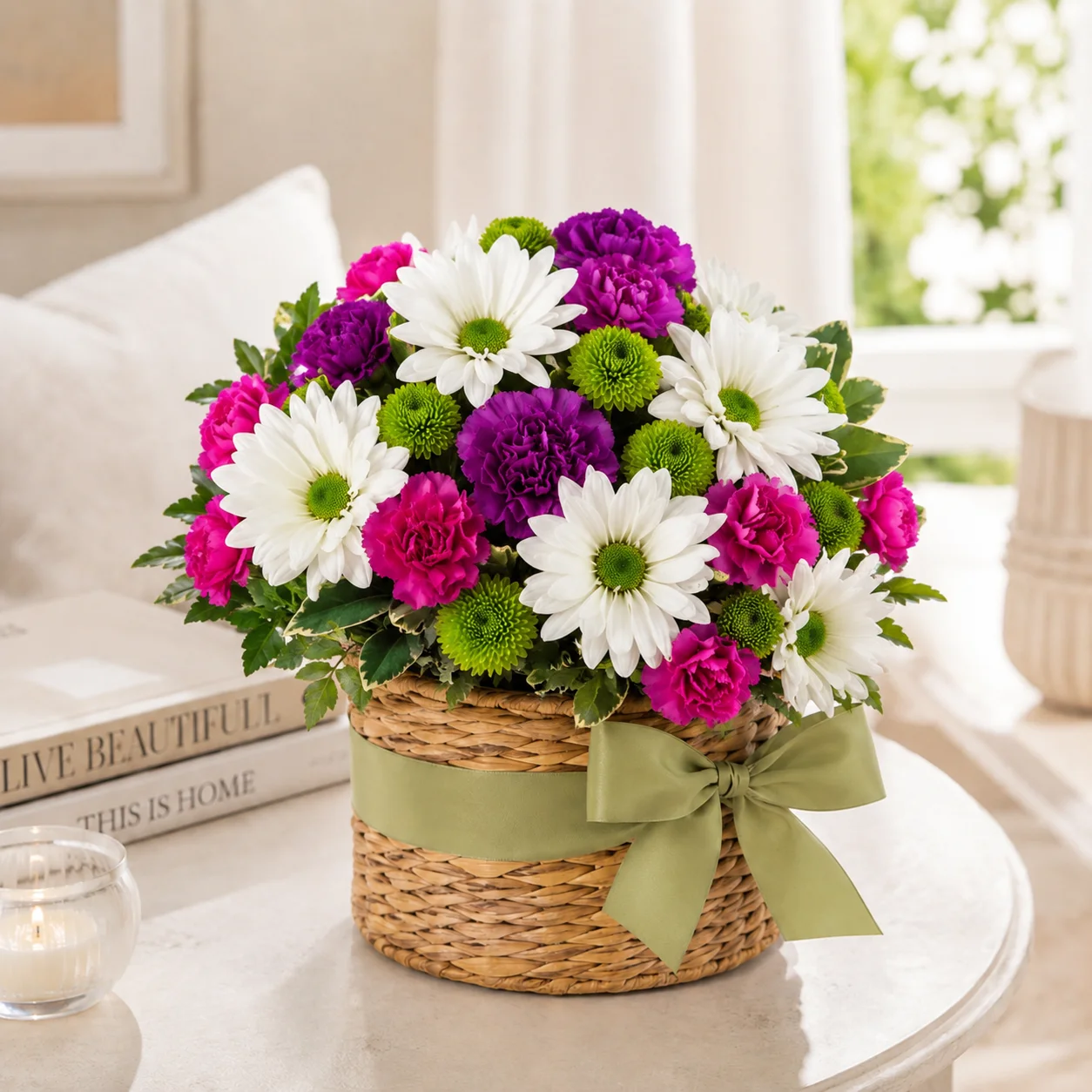 Carnation and Daisy Basket 2