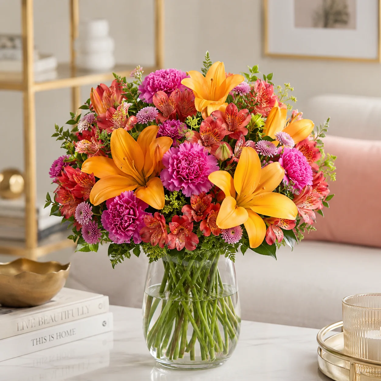 Lily and Carnation Bouquet