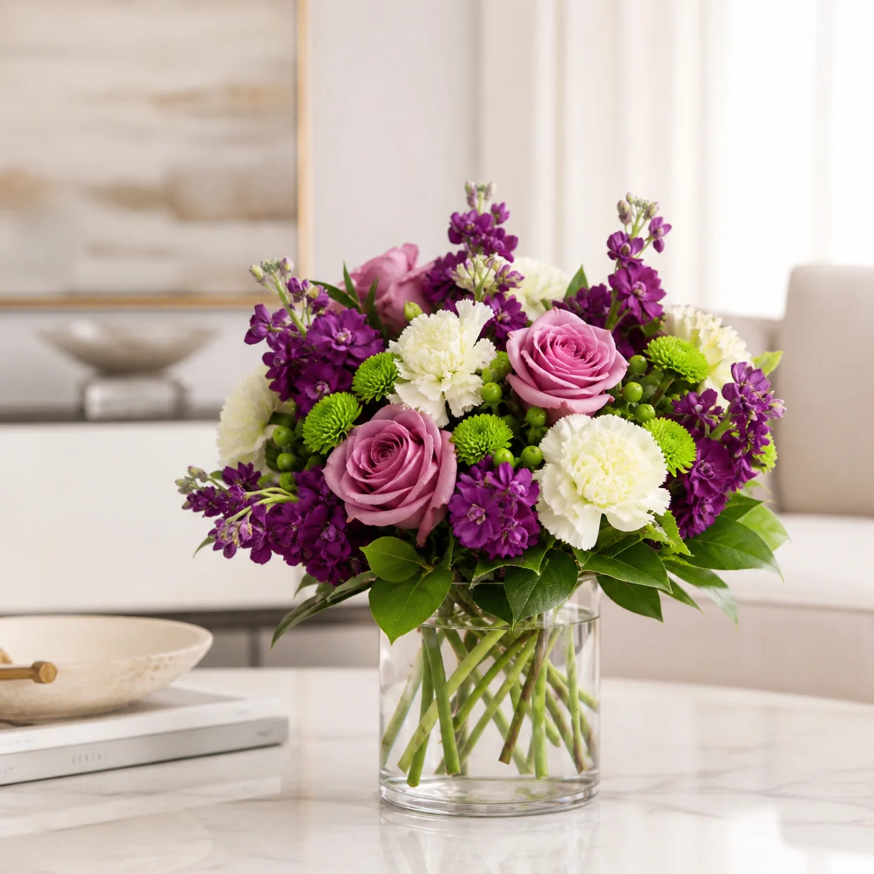 Chic Purple and White Bouquet 2
