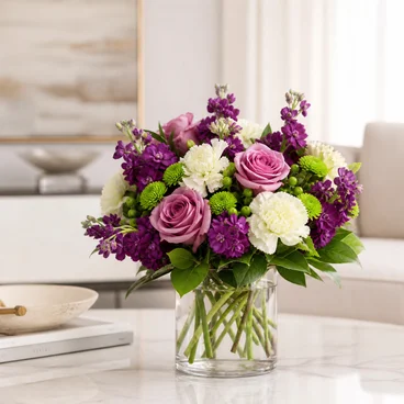 Chic Purple and White Bouquet