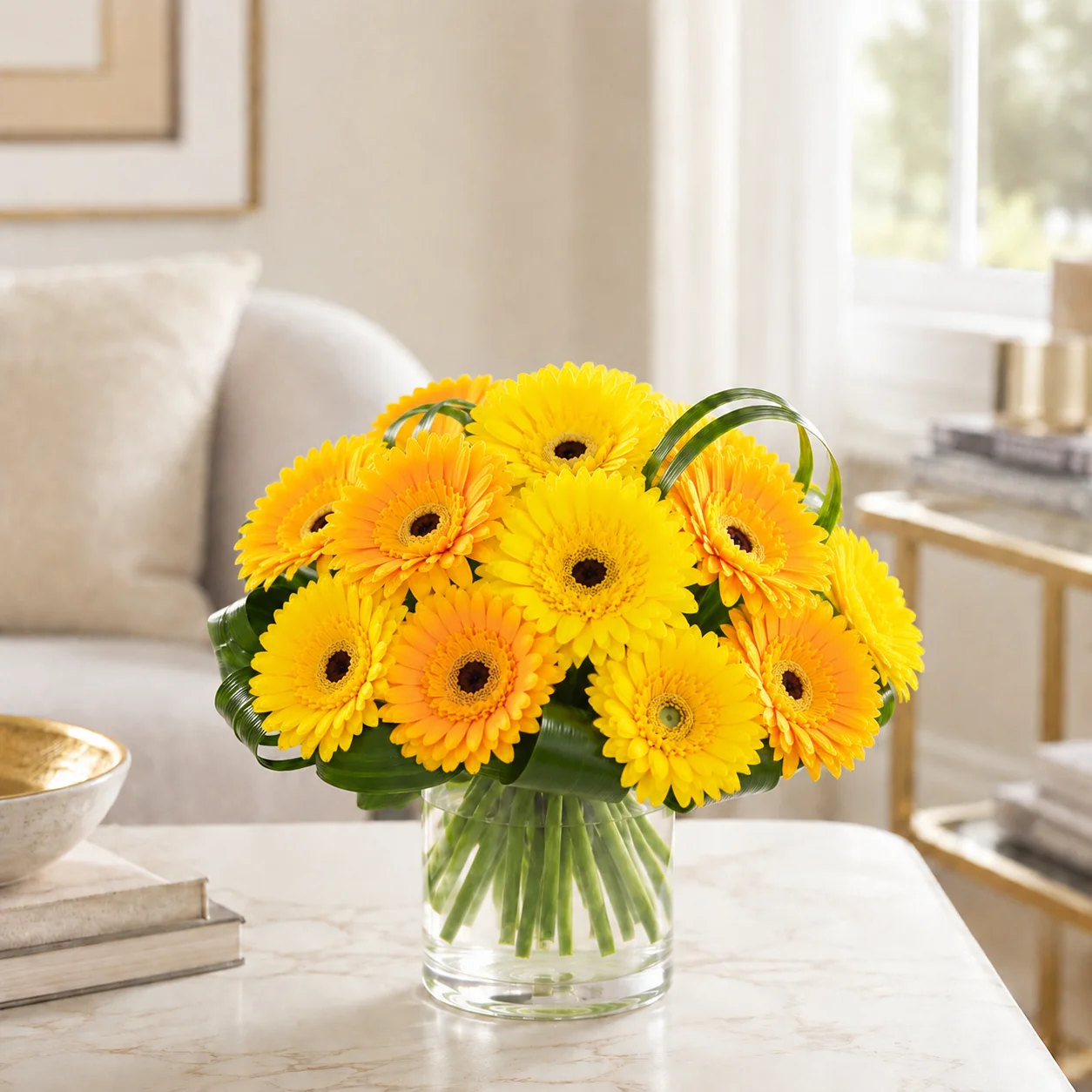 Yellow Gerbera Bouquet view 5